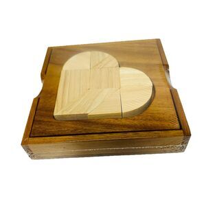 Mended Heart Wooden Puzzle Siam Mandalay Tangram NEW Sealed Desk Accessory 5X5”